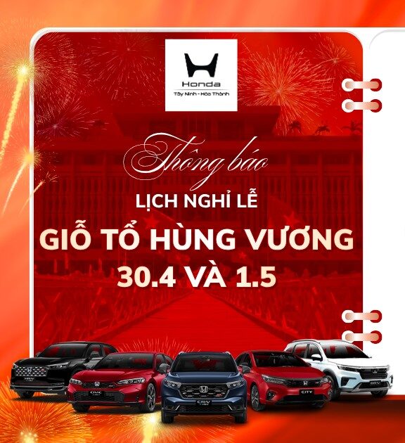 THÔNG BÁO LỊCH NGHỈ LỄ GIỖ TỔ HÙNG VƯƠNG & 30/4 – 1/5/2026