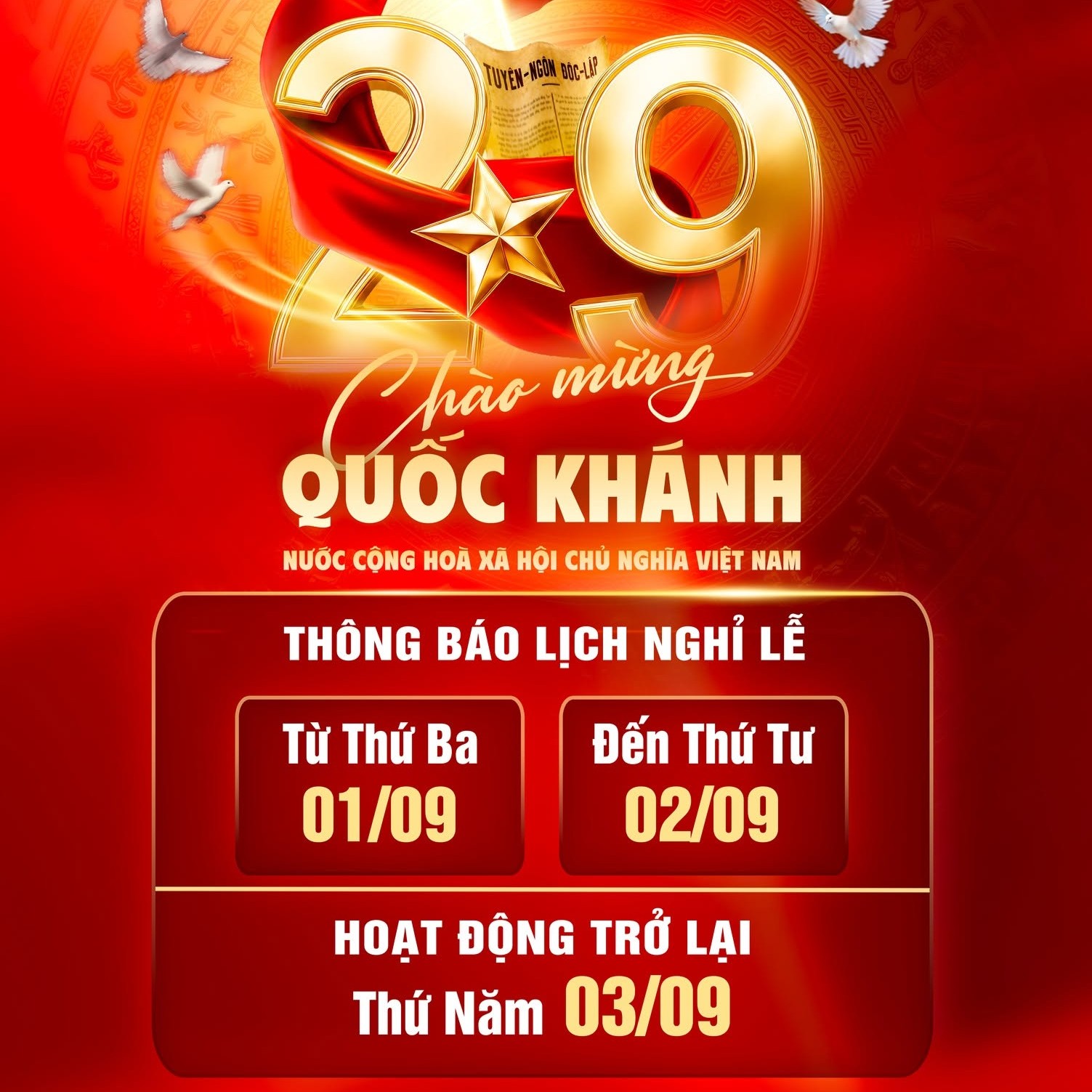 Lịch Nghỉ Lễ Quốc Khánh 2026